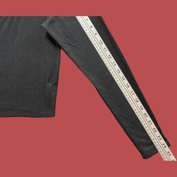 Wild Fable - Women's Ribbed Long Sleeve Scoopneck T-Shirt - Black - Extra Large - Picture 7 of 13